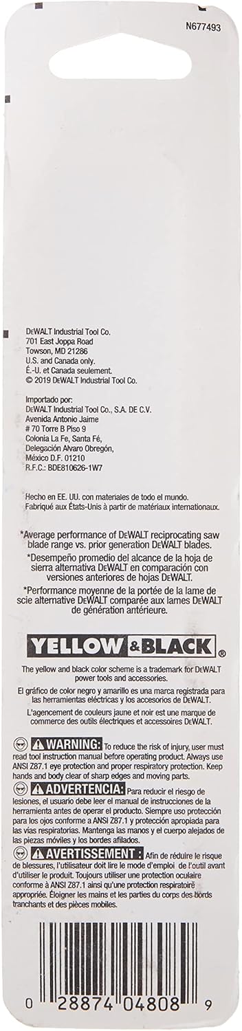 Dewalt Reciprocating Saw Blades Straight Back 6 Inch 14 Tpi 5 Pack Dw4808 Metal Sawsall Blades Amazon Com Dewalt Reciprocating Saw Blades Straight Back 6 Inch 14 Tpi 5 Pack Dw4808 Metal Sawsall Blades Amazon Com