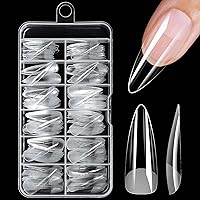 Vista 12 de 240 puntas de uñas de gel extra cortas, uñas postizas de almendra, uñas postizas transparentes, uñas cortas XS de almendra, puntas de uñas