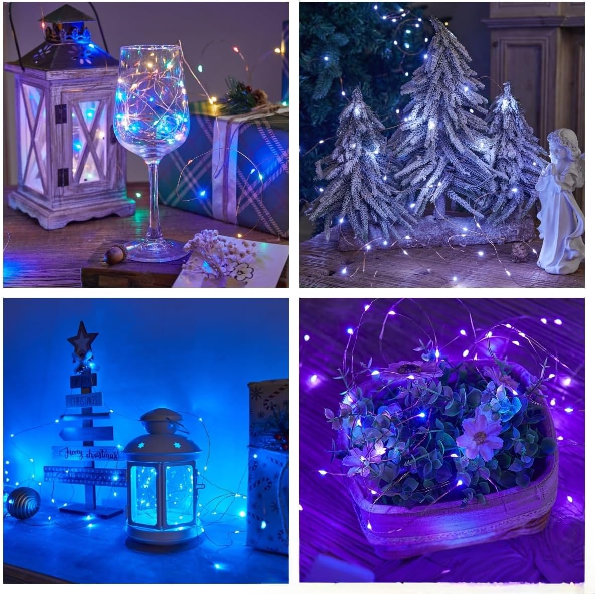 LED Fairy Lights Battery Operated String Lights Waterproof Silver Wire Firefly Lights for DIY Crafts Wedding Indoor Outdoor Christmas Patio Garden Decoration (Multicolor, 33FT-100LEDS) image 2