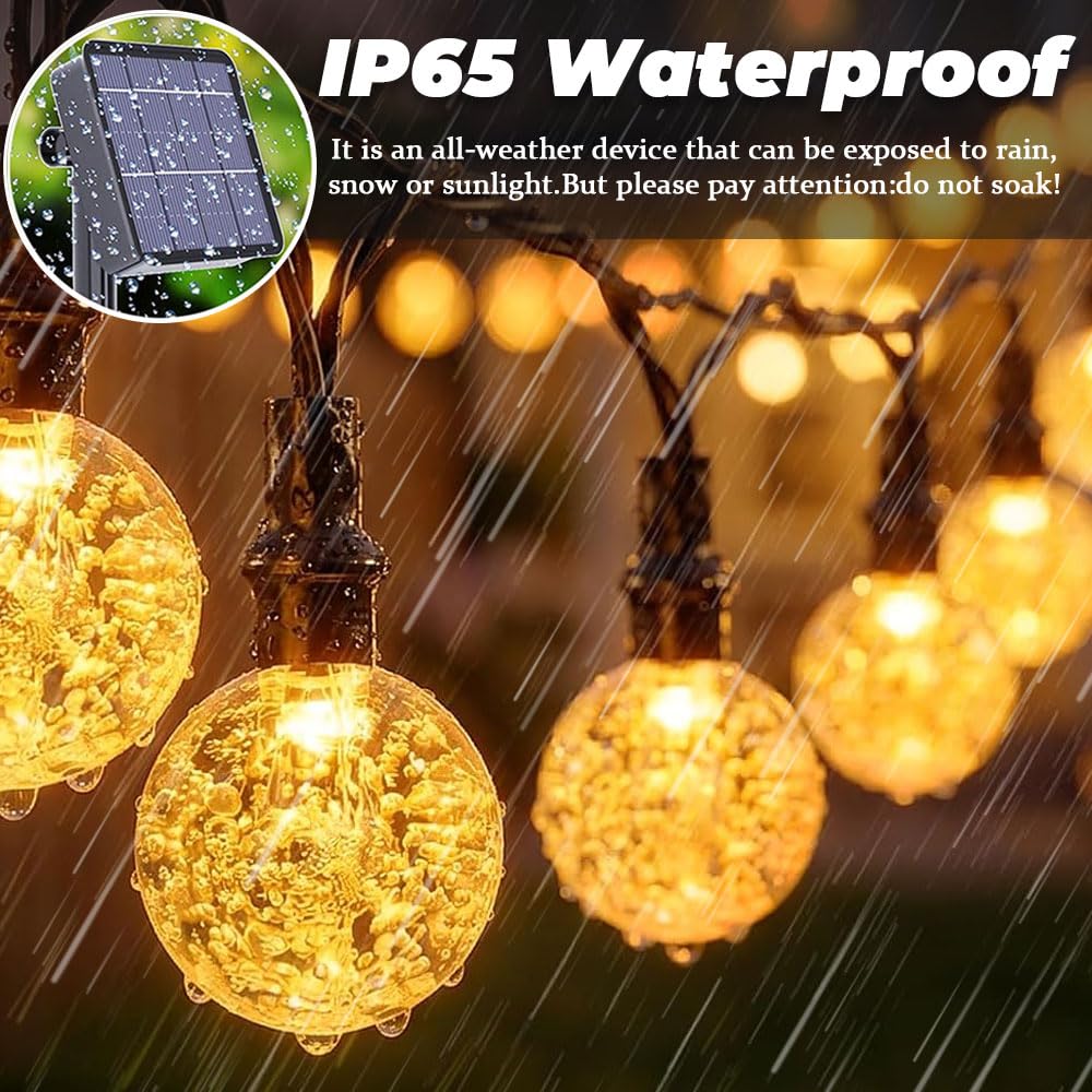 Catena Luminosa Solare Esterno IP65 Impermeabile, Catena Luminosa Solare con LED, Catena Luci Solari Esterno, Adatta per Feste Giardini Terrazze Festival (Colorato,φ2,3cm 32m)
