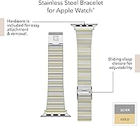 Vista 11 de Anne Klein Correa de acero inoxidable para Apple Watch, segura, ajustable, correa de repuesto para Apple Watch, se adapta a la mayoría de muñecas