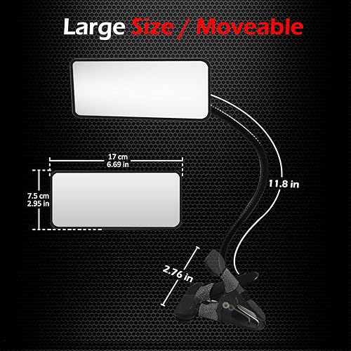 Miniatura 13 de Ampper Espejo de seguridad con clip, espejo de cubículo convexo para seguridad personal y escritorio, monitores retrovisores o en cualquier lugar
