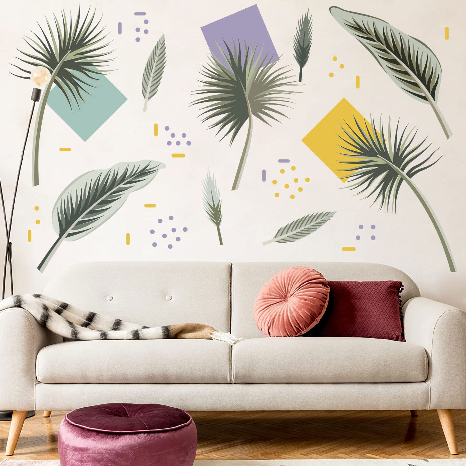 Adesivi Murali Foglie Di Palma Boho - Decorazione Tropicale Per Pareti - Foto 4