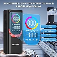 Vista 4 de NEXPOW NP17 Compresor de Aire Portátil, Inflador de Neumáticos Digital de 150 PSI, Inflado Rápido con Apagado Automático, Luz LED, Múltiples Rojo