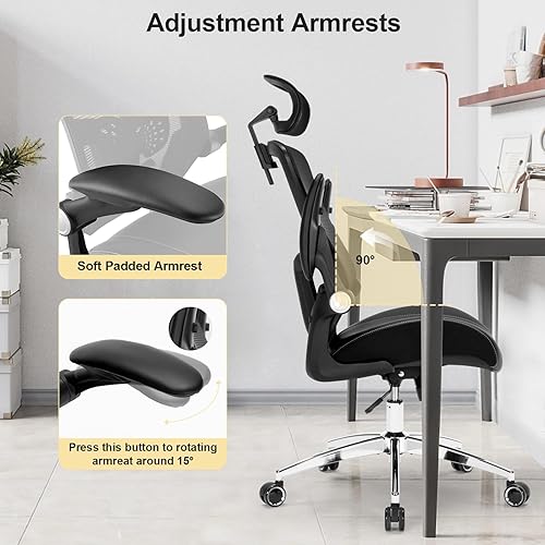 Miniatura 7 de Silla de oficina resistente, sillas de escritorio de oficina en casa de 400 libras con cojín de espuma ancho de modelado 3D suave, silla ergonómica