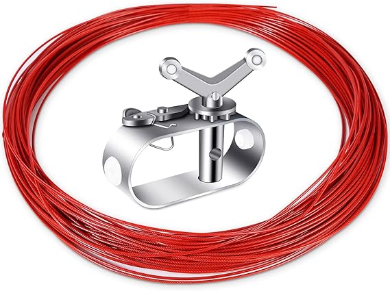 Kit De Câble De Couverture De Piscine Et Treuil – Fil D'acier Revêtu De Plastique De