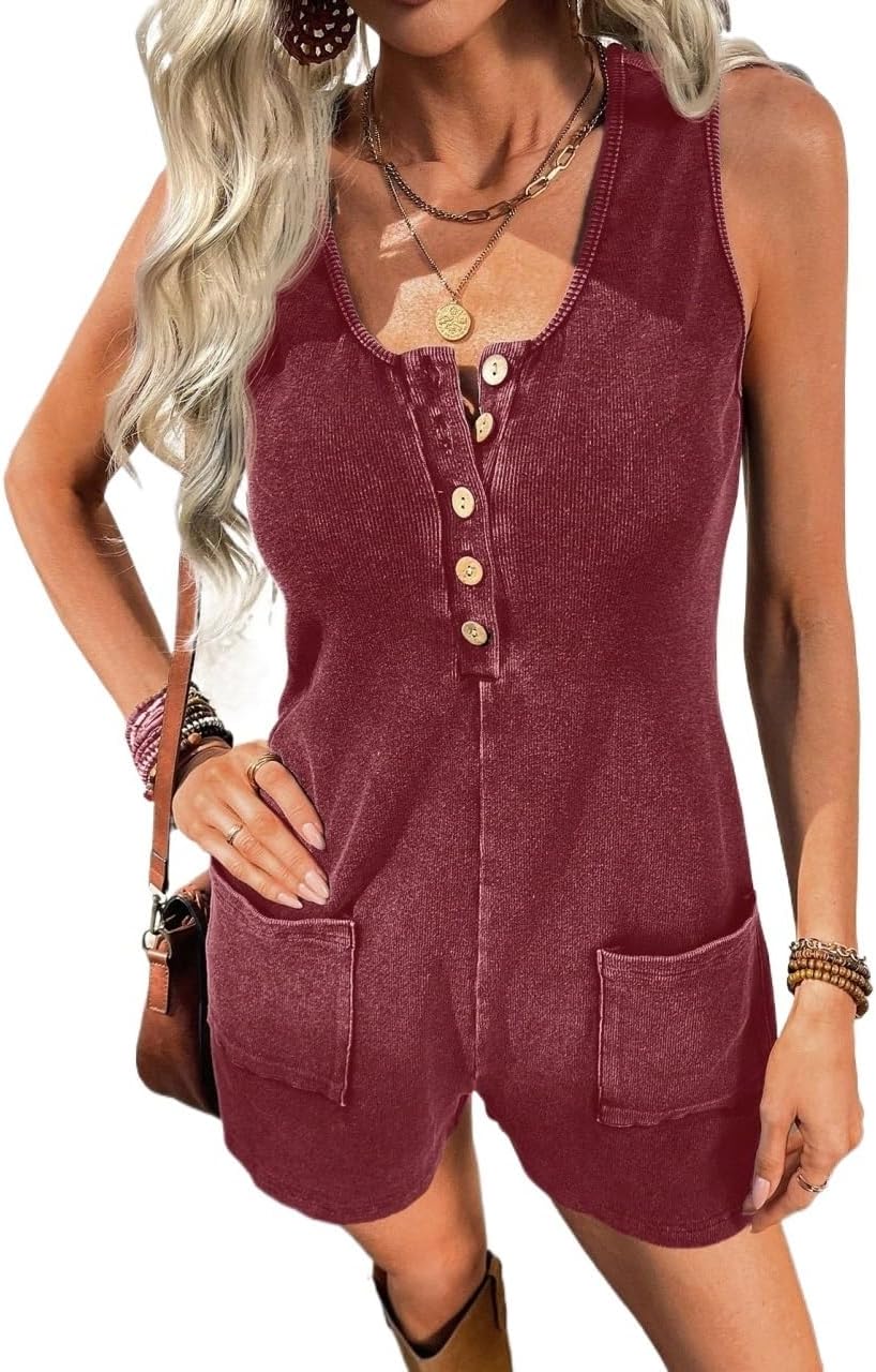 Rompers for Women Summer 2026 Casual Spring/Summer Jumpsuit With Pockets Tops