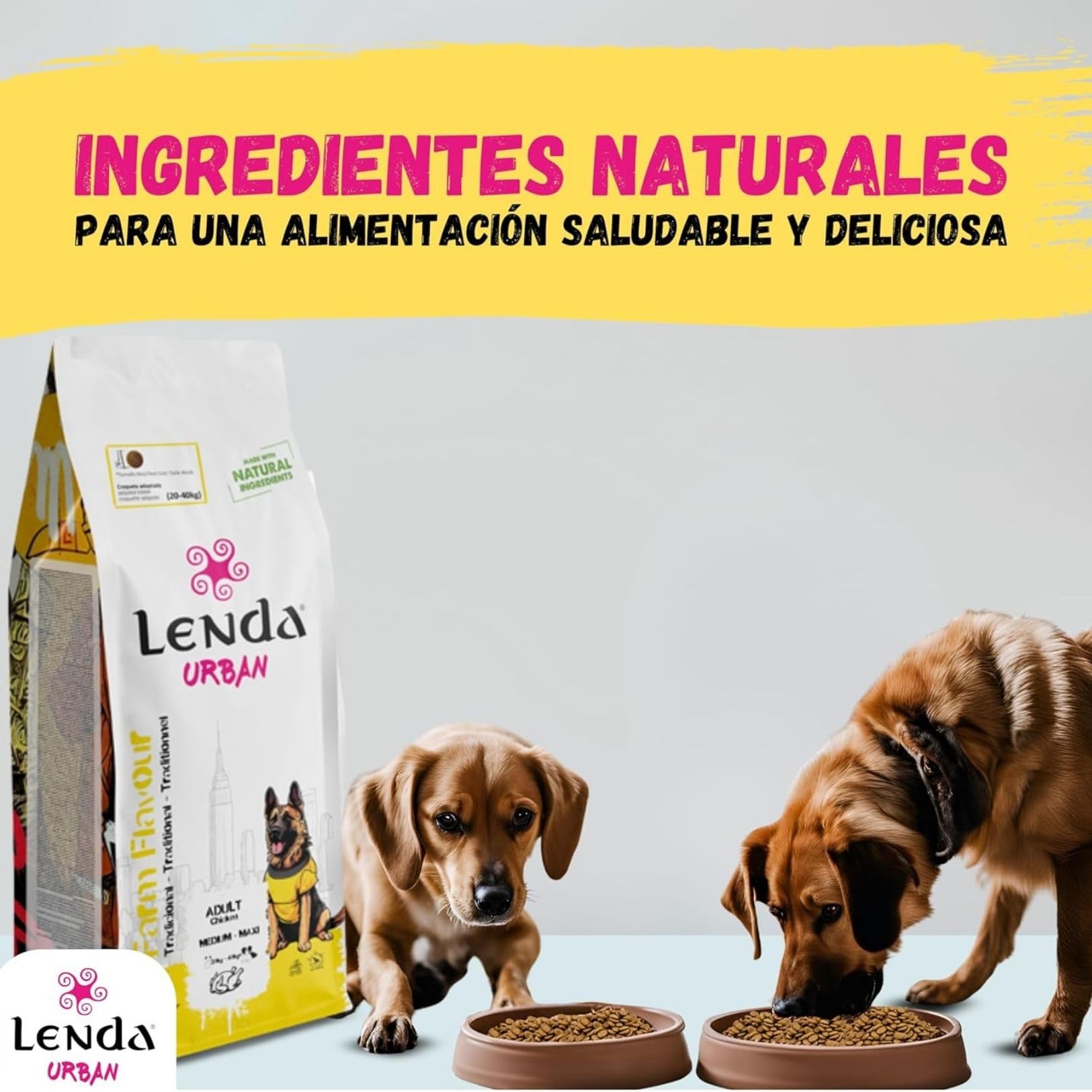 Lenda Urban Farm Flavour 15 kg Pollo - Pienso para Perros Razas Grandes y Gigantes - Comida para Perros para Articulaciones Fuertes con Condroprotectores Glucosamina Condroitina y Aceite de Pescado