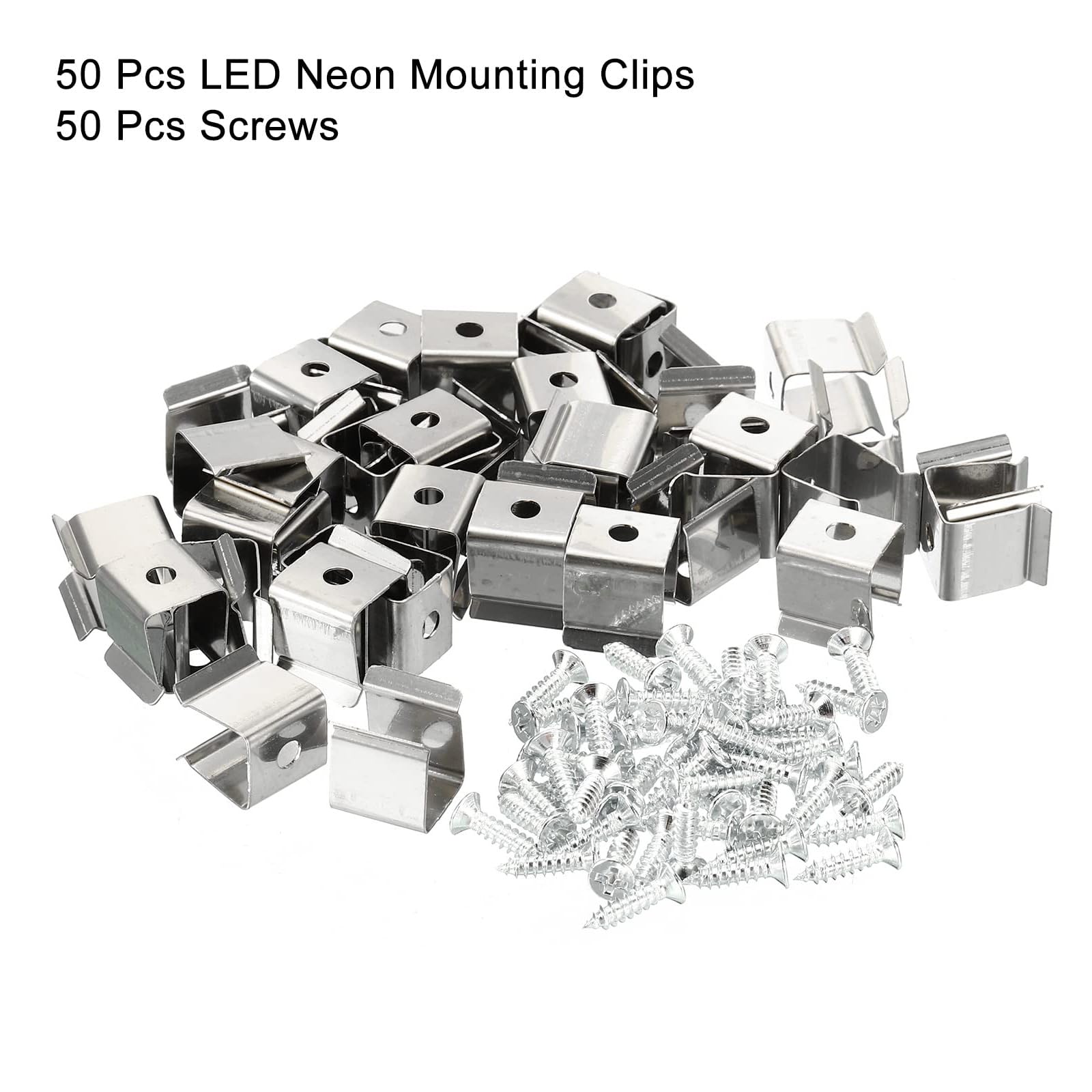TOP-VIGOR 50Pcs Neon Rope Light Mounting Brackets, LED Lights Install Fixing Clips Clamp, Support Holder with Screws - Image 3