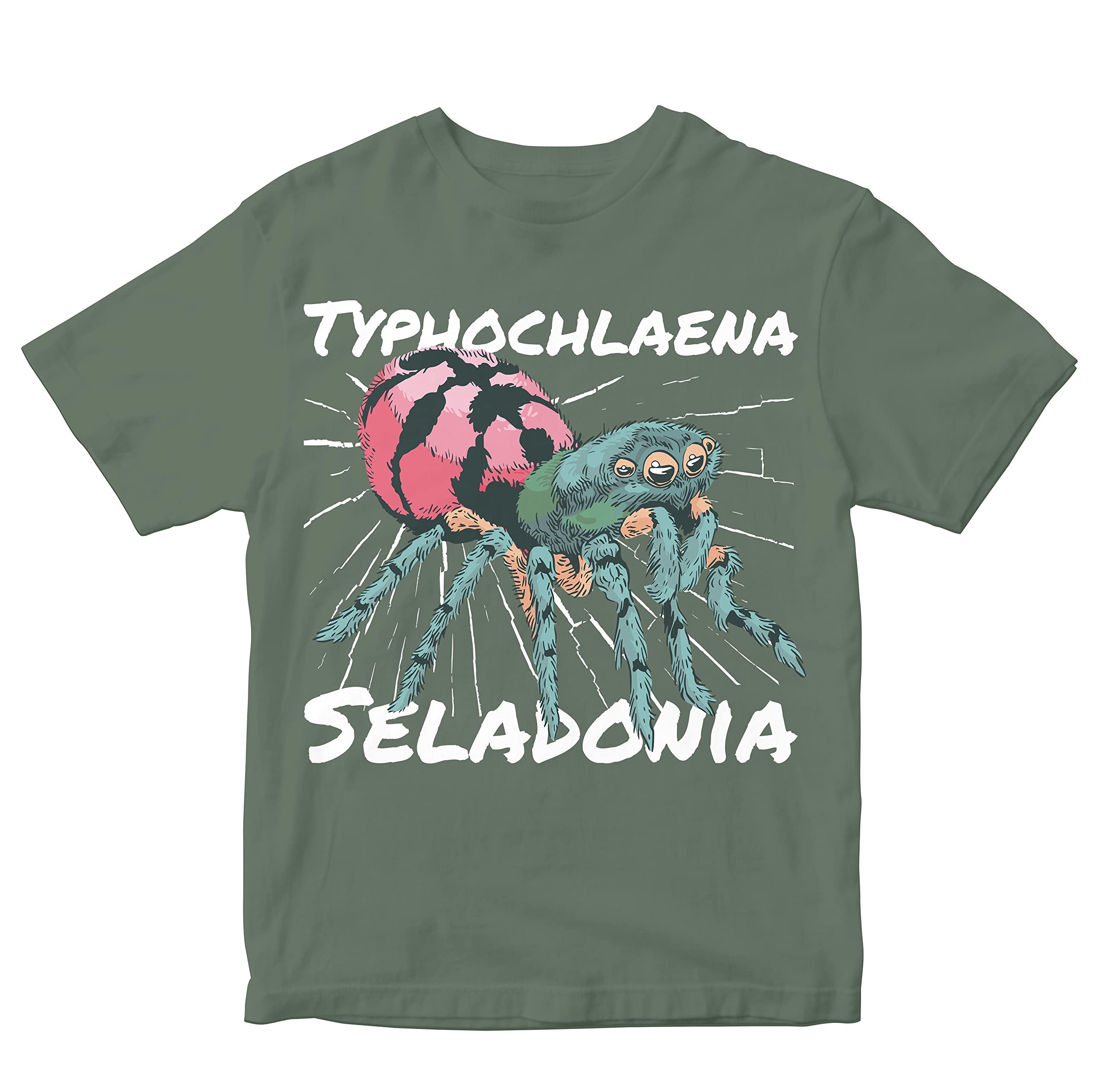 HeybrohKids T-Shirt Tarantula - Typhochlaena Seladonia - Spider 100% Cotton Boy's Girl's Regular Fit Unisex T-Shirt