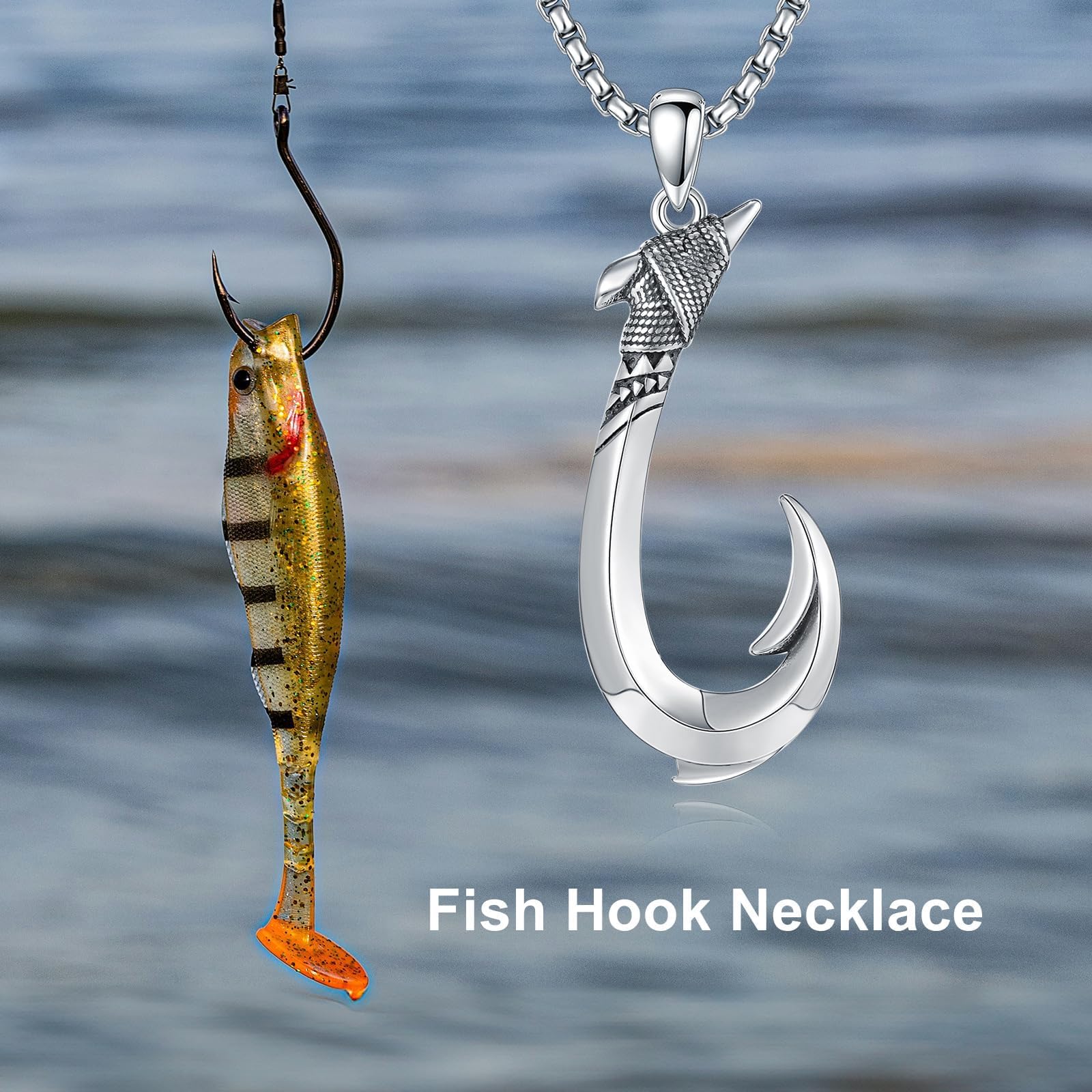 Ami da pesca, collana in argento sterling 925, ciondolo vintage Hip Hop Punk, gioielli per uomini e uomini