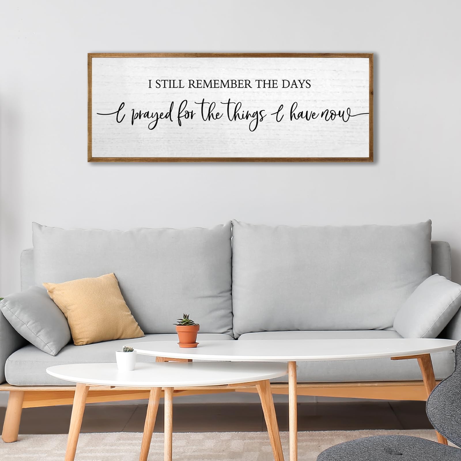 I Still Remember The Days I Prayed Sign Wall Decor 40''×15'' Rustic Large Wooden Framed For Family Living Room Vintage Farmhouse Inspirational Home Wall Art Hanging Decoration (Wood)