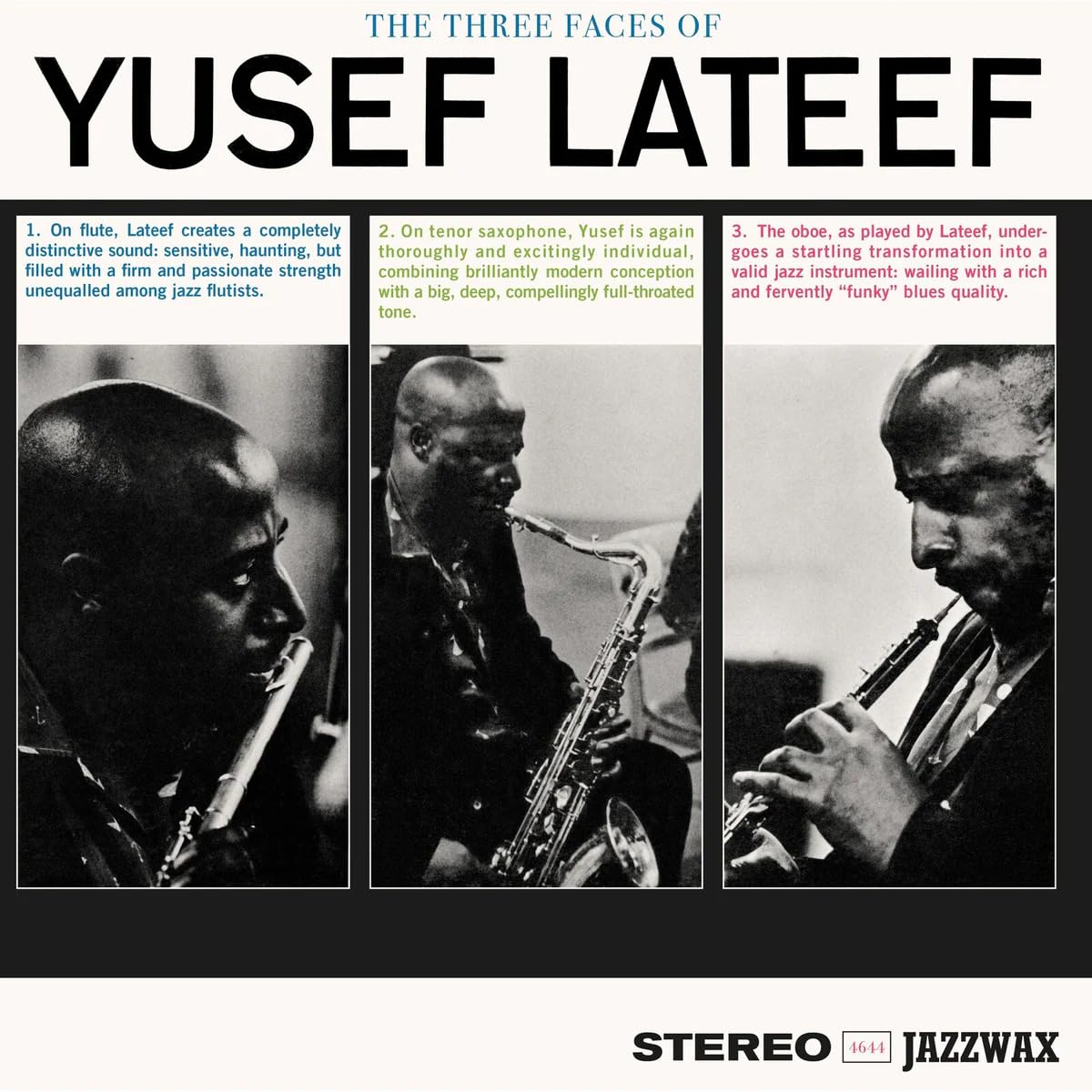 Yusef Lateef Three Faces of Yusef Lateef LP vinyl Europe Jazz Wax 2025 Limited