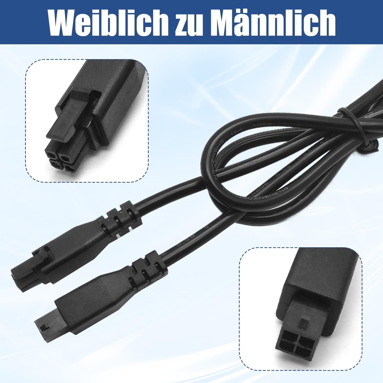 AMS Lite Verlängerungskabel Für Bambu Lab A1/A1mini – 4-Pin, 1,5 M, Mit Magnetring, Schwarz