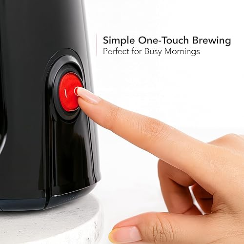 Miniatura 3 de OVENTE Cafetera de goteo de 12 tazas con jarra de vidrio de borosilicato, máquina de operación de un solo toque, sistema antigoteo, filtro