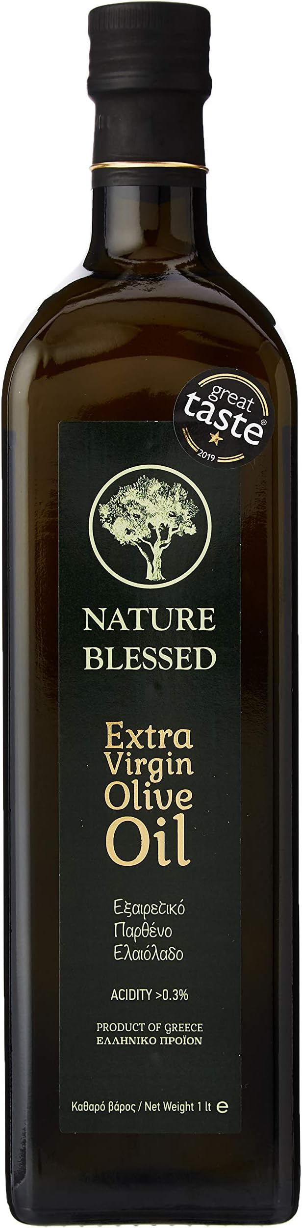 Nature Blessed Greek Extra Virgin Olive Oil 1000 ml Glass Bottle