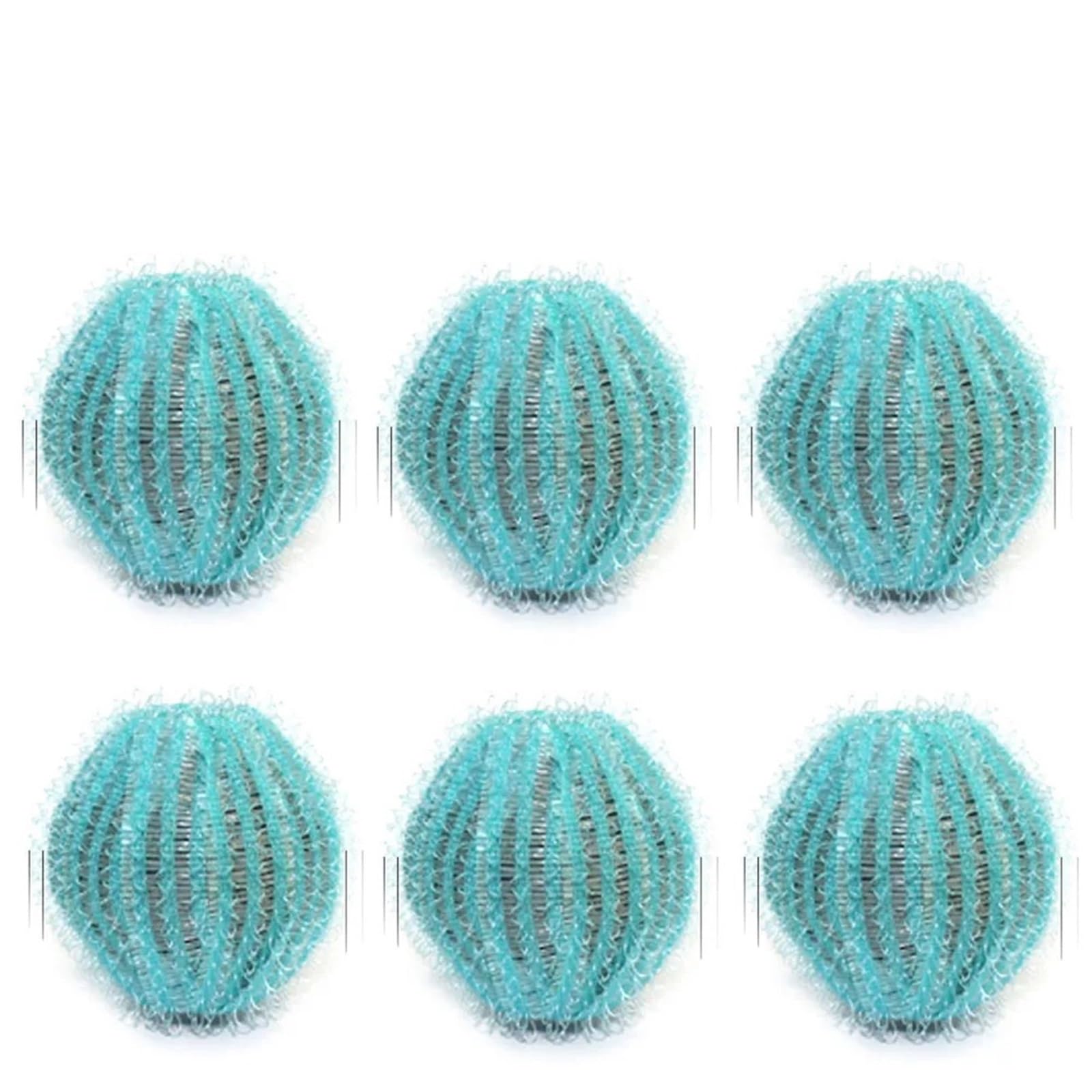 Tumble Dryer Balls, 6pcs Reusable Nylon Laundry Dryer Balls Hair r Catcher Lint Multicolor(Sky Blue)
