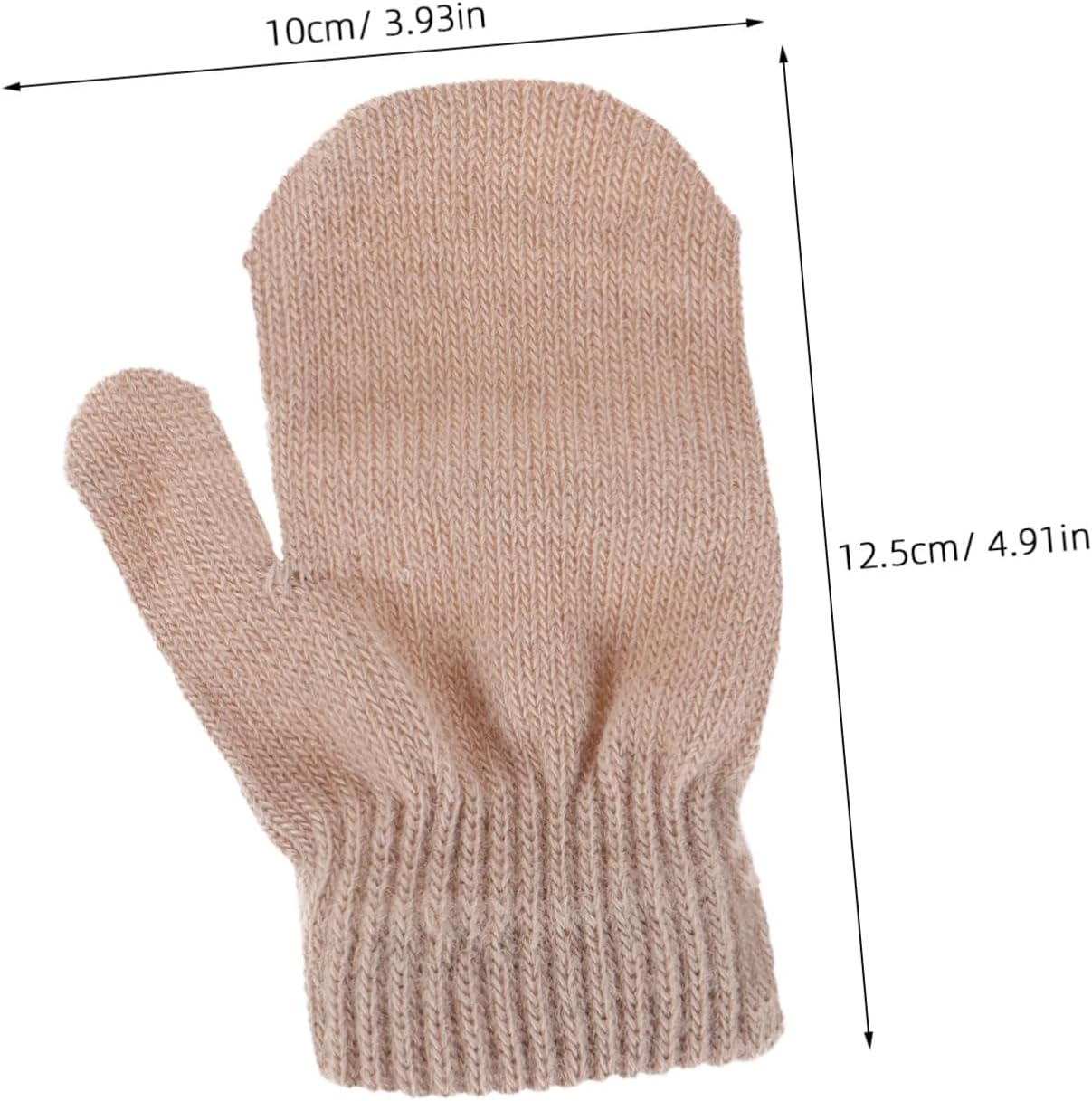 UPKOCH Knit Mittens for Winter Extra Thick Warm Gloves for Boys and Knitted Design Light Brown for Cold Weather Protection