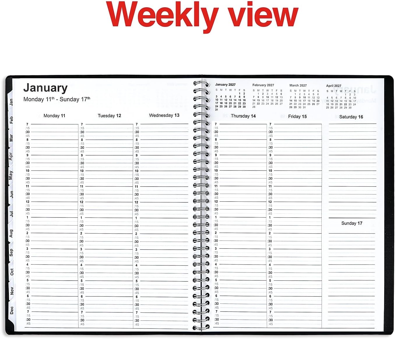 Staples 2026 Weekly & Monthly Appointment Book, 8" x 11", Black