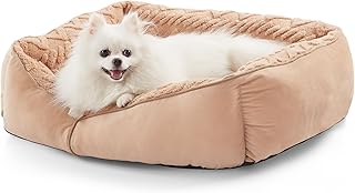 Rectangle Dog Bed, Dog Bed for Small Dogs, Soft Breathable Puppy Bed Washable Sleeping Dog Bed, Pet Cuddler with Anti-Slip Bottom, Warming Calming Sleeping Puppy Bed