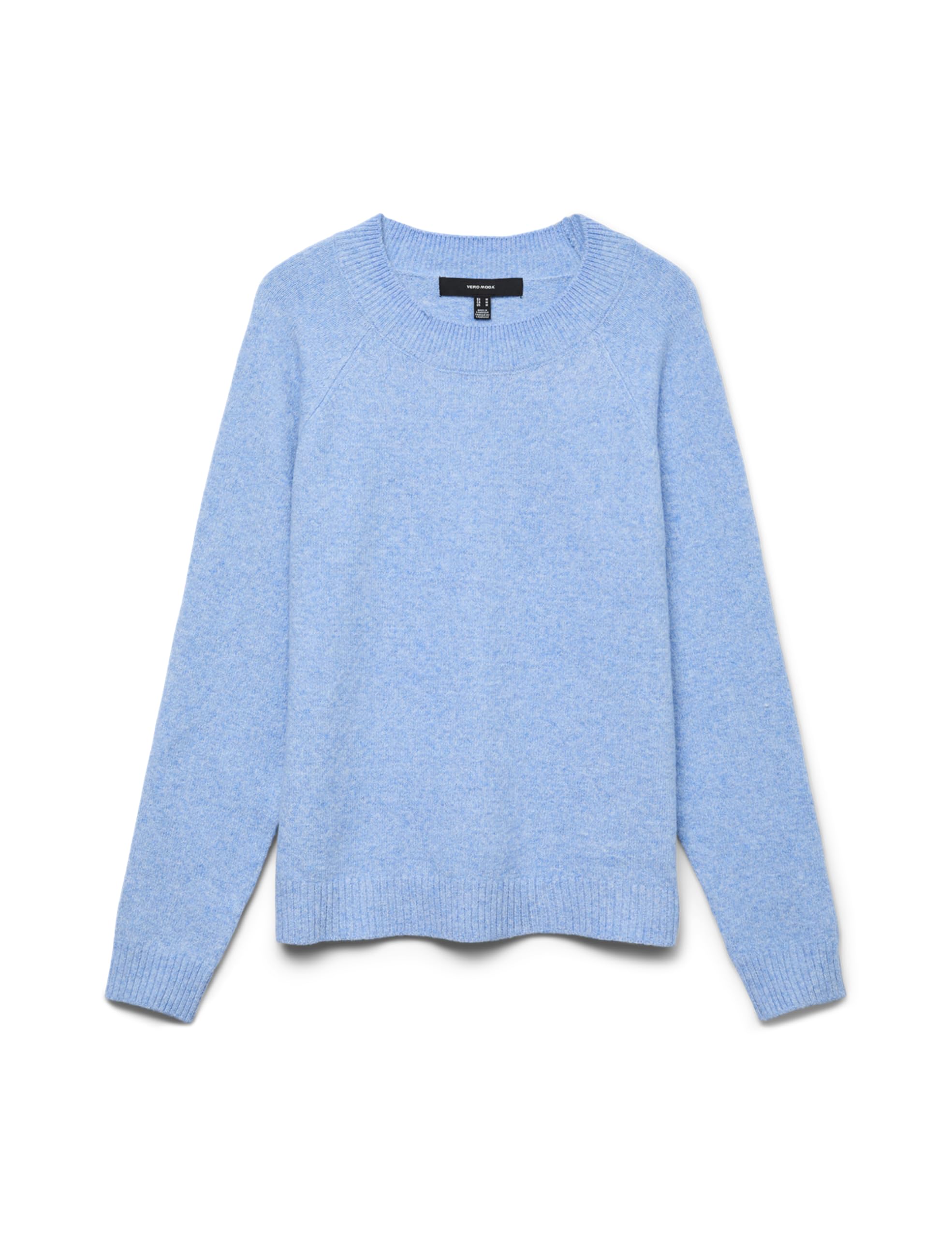 VERO MODA Women's Vmdoffy LS O-Neck Blouse Ga Noos Sweater, Little Boy Blue/Detail: Melange, XS