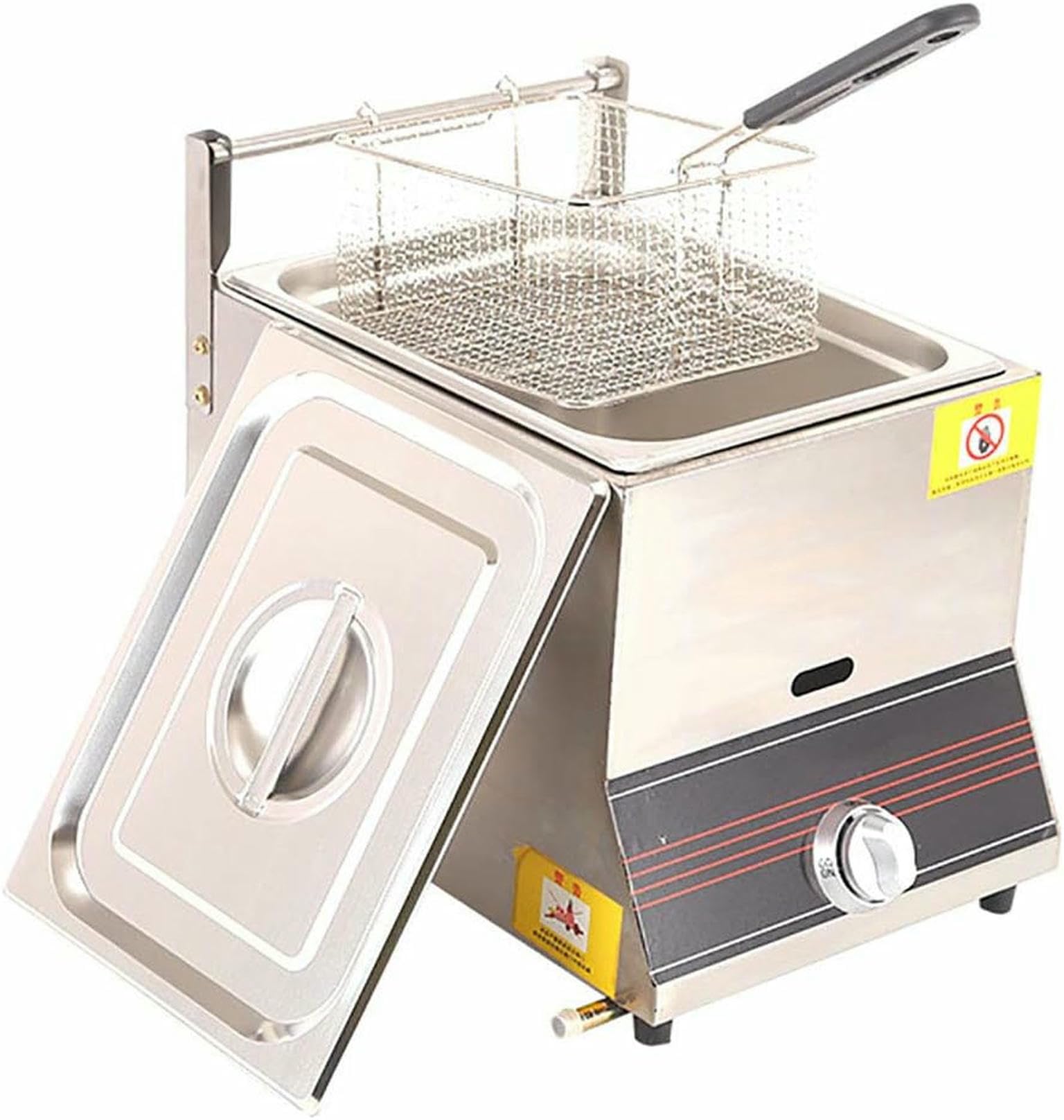 Friteuse à graisse double panier avec cuves indépendantes en inox