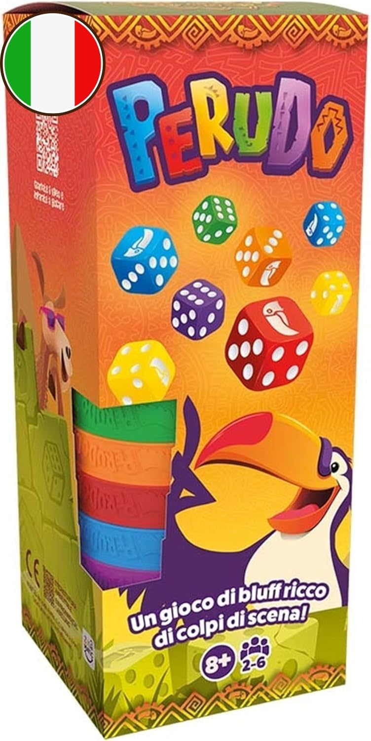 Asmodee Perudo, Bluff Board Game, 8+ Years, 2-6 Players, Italian Edition