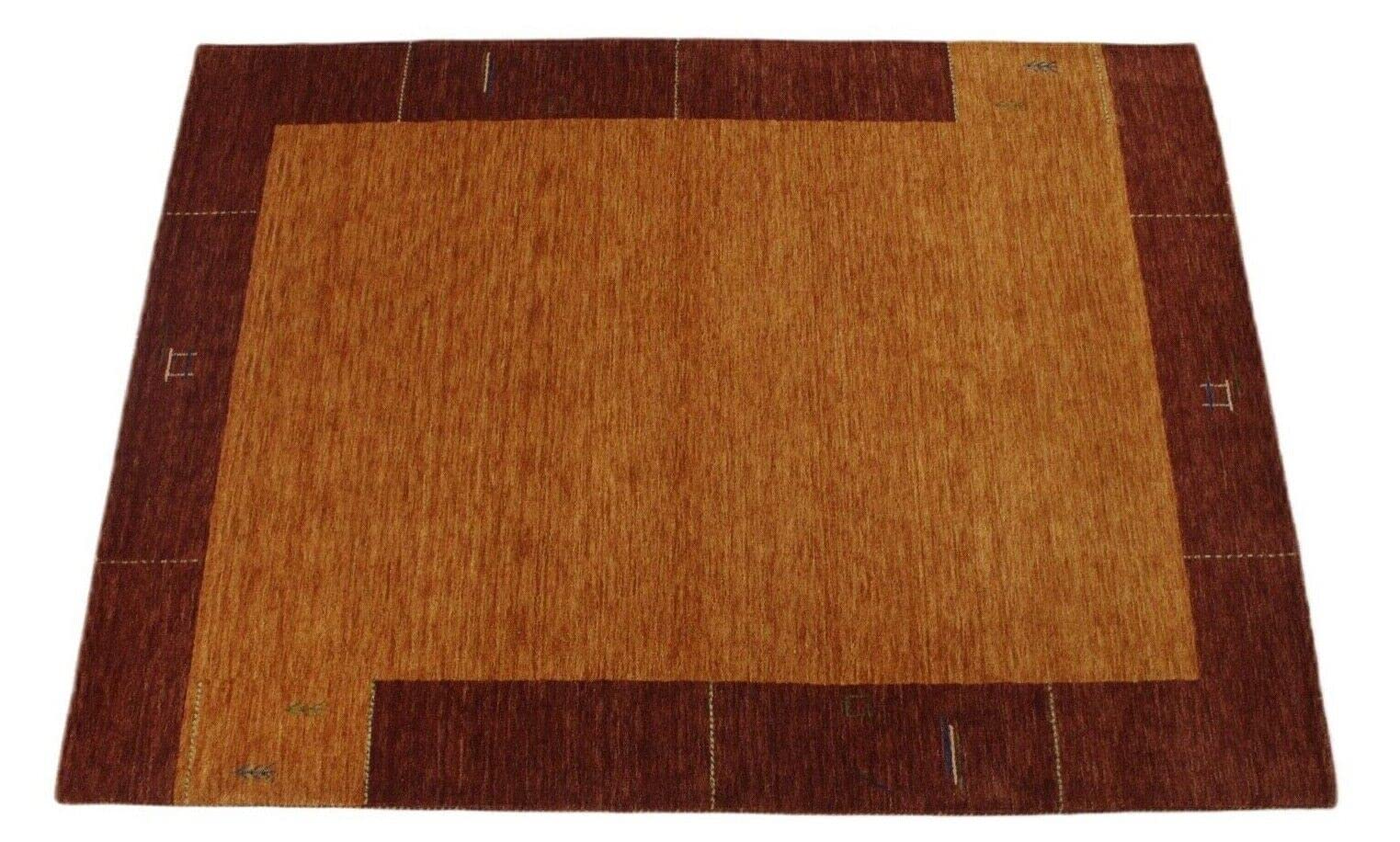 Tapis Gabbeh Loom 100 % laine orange doré 175 x 240 cm tissé à la main WR125