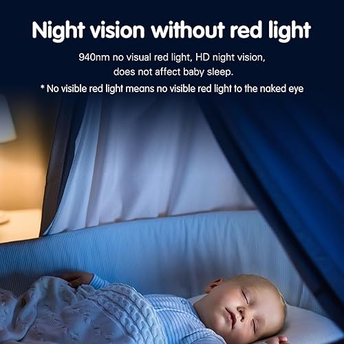 Miniatura 7 de Monitor de bebé con Wifi Smartphone con aplicación y pantalla, monitor de bebé de video de 5 pulgadas con cámara y audio, visión nocturna de largo