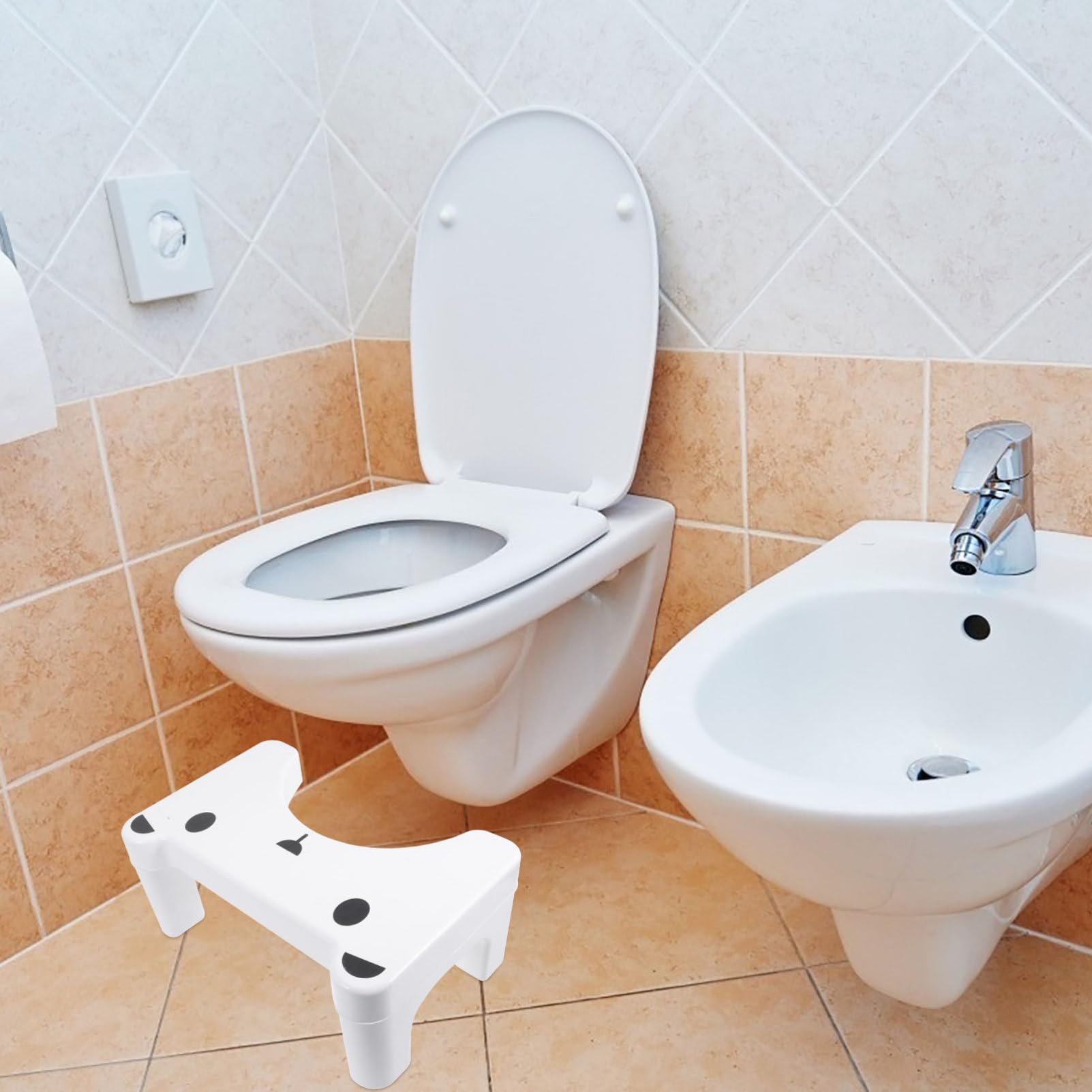ERINGOGO Antideslizante Adultos Escalón De Inodoro Diseño y Superficie Antideslizante Para El Del Baño Lavado De