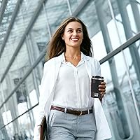 Vista 42 de WETOWETO Taza de viaje de 12 onzas, taza de café reutilizable aislada con tapa a prueba de fugas, taza de café de viaje de acero inoxidable, taza