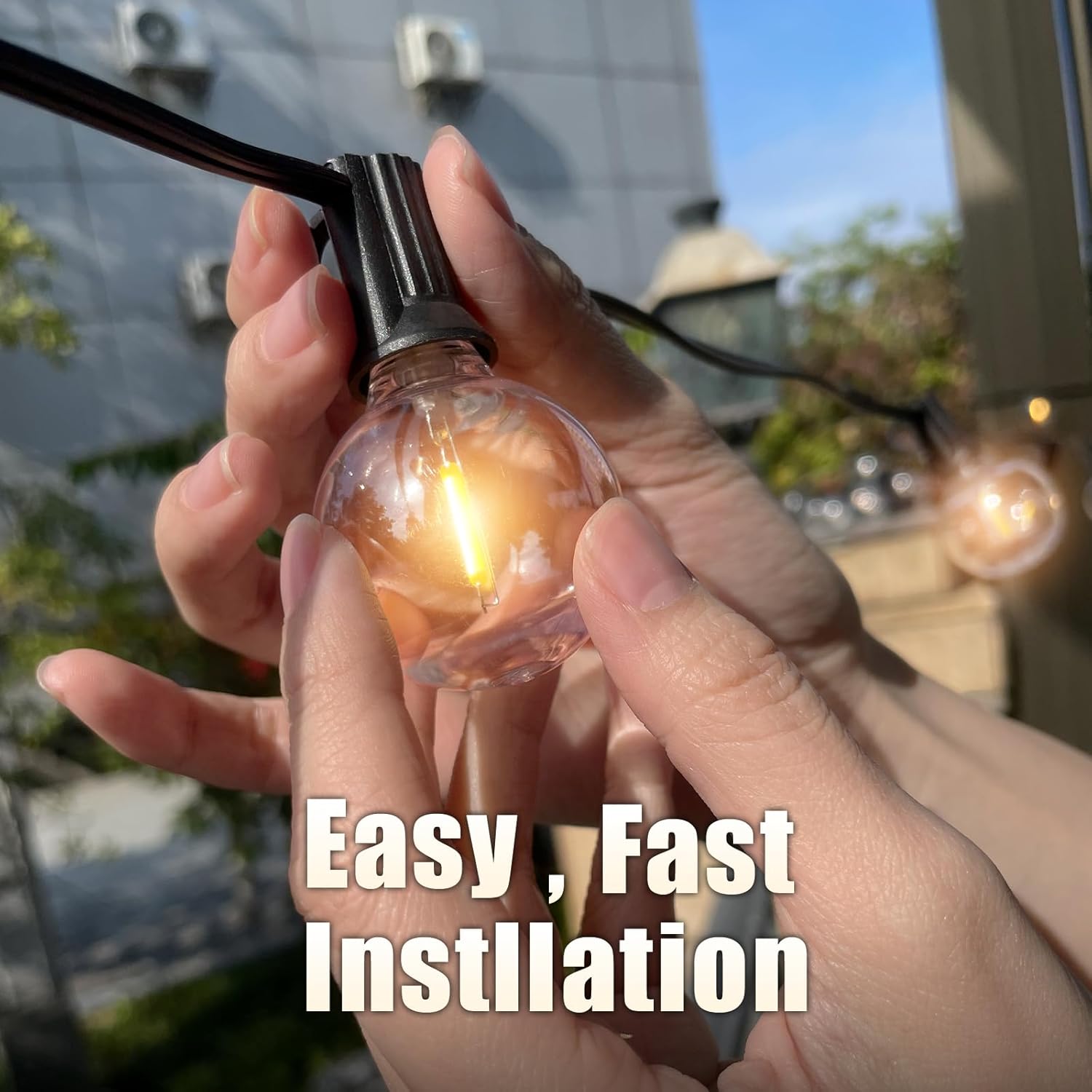 G40 Led Replacement Light Bulbs - Small Globe Light Bulbs Warm White Shatterproof E12 Screw Candelabra Base 110V Equvalent to 5 Watt for Outdoor Patio String Lights Porch Decor 25 Pack