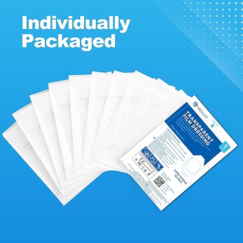 Vista 8 de LotFancy Apósito de película transparente, 2.37 x 2.75 pulgadas, 35 unidades, cubierta impermeable para heridas, almohadilla adhesiva médica estéril