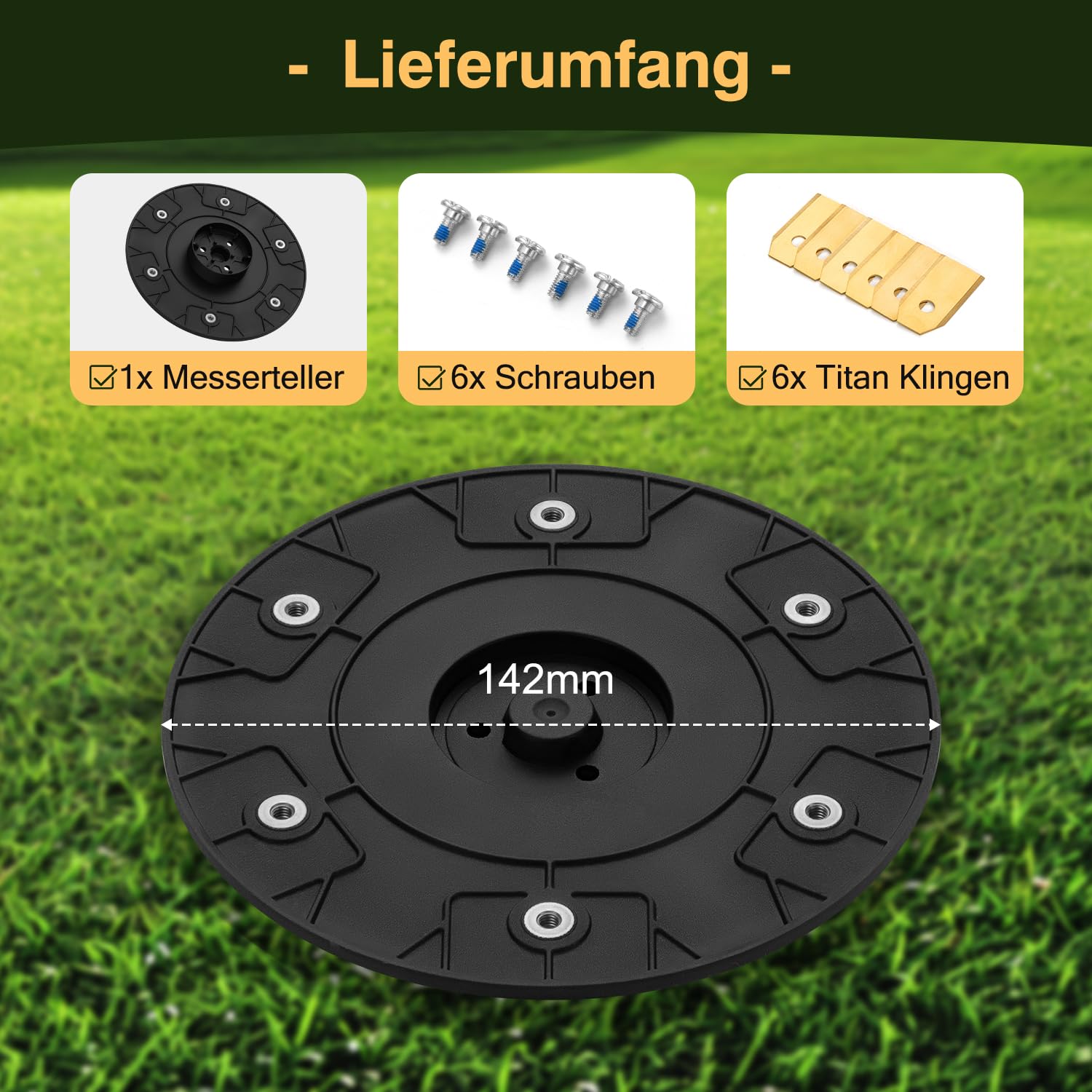 【Schneiden Sie Effizienter】 Messerteller + 6 Klingen Kompatibel mit Gardena Sileno City 400 600 / McCulloch ROB S400 S500 S600 S800,Mähroboter Messerscheibe Rasenroboter Drehscheibe