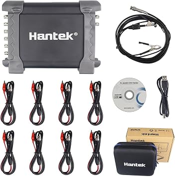 8Channel Diagnostic PC Digital Oscilloscope/DAQ/Programmable Generator 2.4MSa/s USB Bandwidth 100K Virtual Automotive Diagnostic Signal Oscilloscope Can Print,Data Storage,Waveform Record Hantek 1008C