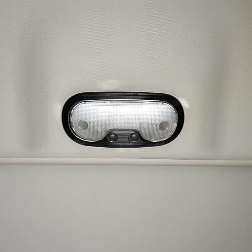 Miniatura 7 de PIUGILH Cubierta de luz de lectura para automóvil, esfera interior de cabina superior, adornos de lámpara de cabina de acero inoxidable para Hummer