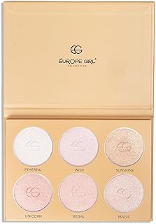 Europe Girl After Glow Highlighter | Powder Palette Shimmer Highlighters | Face Makeup Illuminator | Smooth, Dewy, Versati...