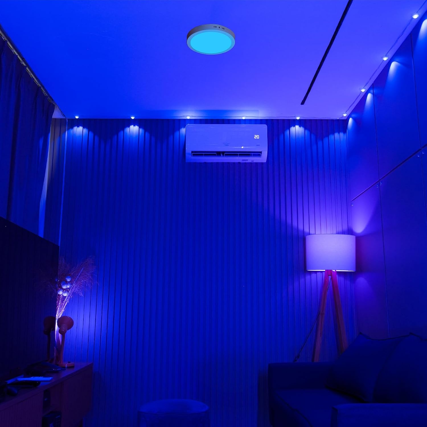 EKAZA Painel de LED Inteligente Wi-Fi e Bluetooth de Sobrepor Redondo RGB + Dimmer, 18W, 1500L, 2700k-6500k, Compatível com Google Assistente e Amazon Alexa - EKHM-T2018SR EKAZA Painel de LED Inteligente Wi-Fi e Bluetooth de Sobrepor Redondo RGB + Dimmer, 18W, 1500L, 2700k-6500k, Compatível com Google Assistente e Amazon Alexa - EKHM-T2018SR