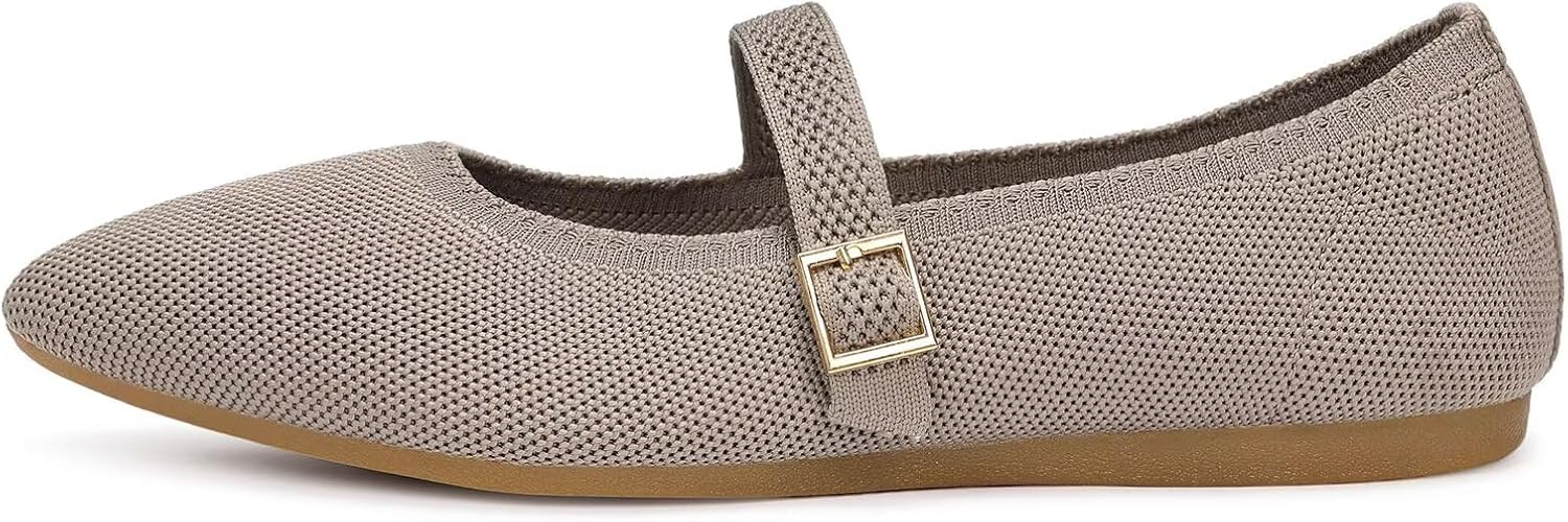 Frank Mully Women's Mesh Flats Mary Jane Shoes Pointed Toe Lightweight with Adjustable Instep Strap Knit Flat Shoes for Women Dressy Casual Washable Walking Shoes - Image 5