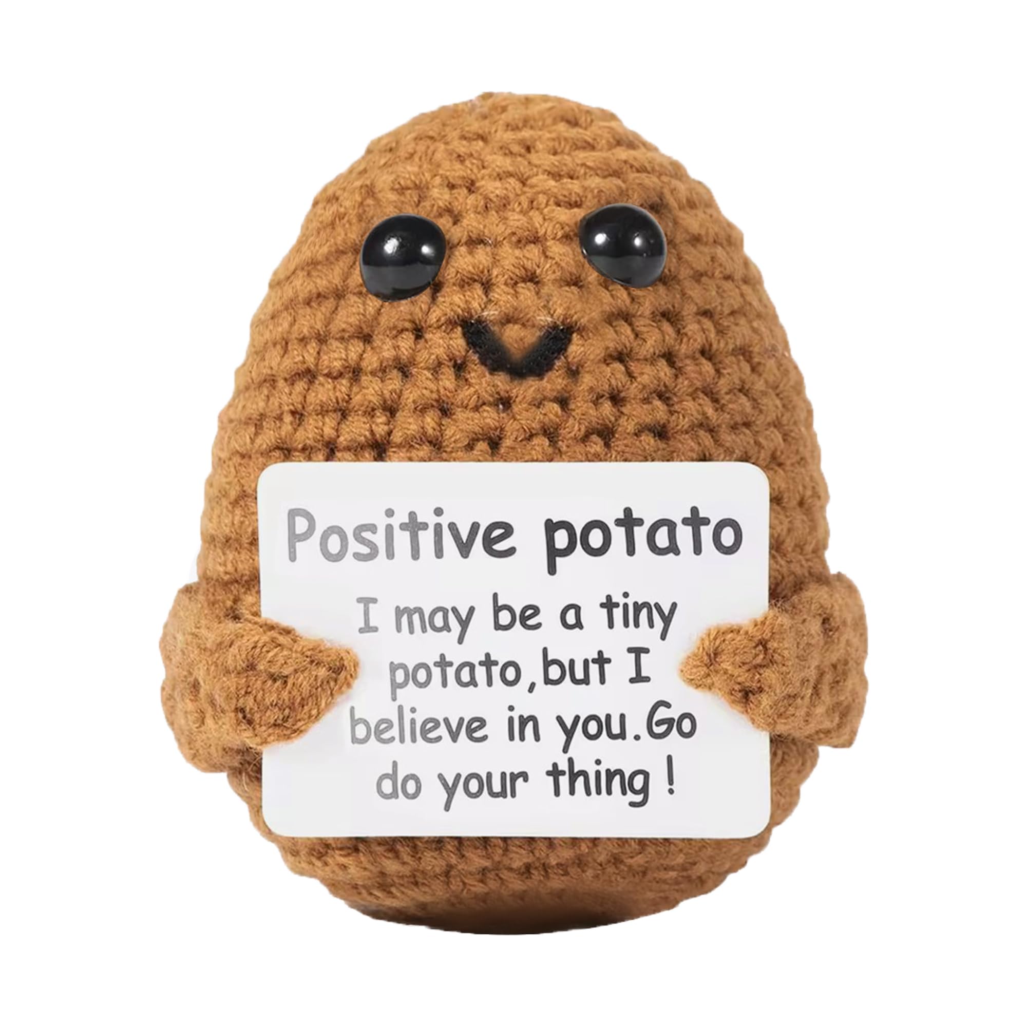 Pocket Hug Positive Potato, Mini Plush Figures, Funny Positive Potato Doll, Creative Knitting Wool Potato Doll for Courage Gift, Get Well Gifts, Birthday Gift