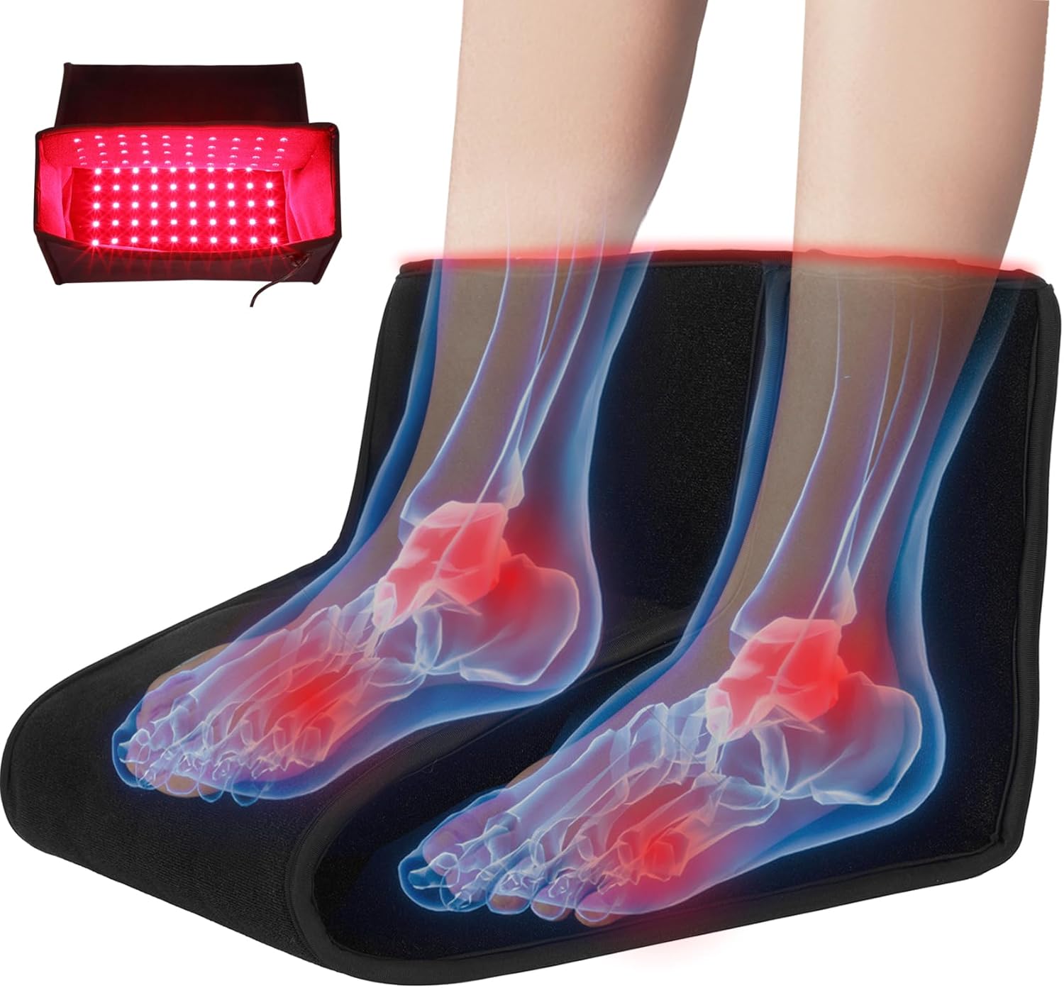 Red Light Therapy for Feet, 320 Dual-Wavelength Led Lights for Deep Penetration, Suitable for Home Foot and Ankle Pain Care. Red Light Therapy Feet Device Equipped with Adjustable Controller