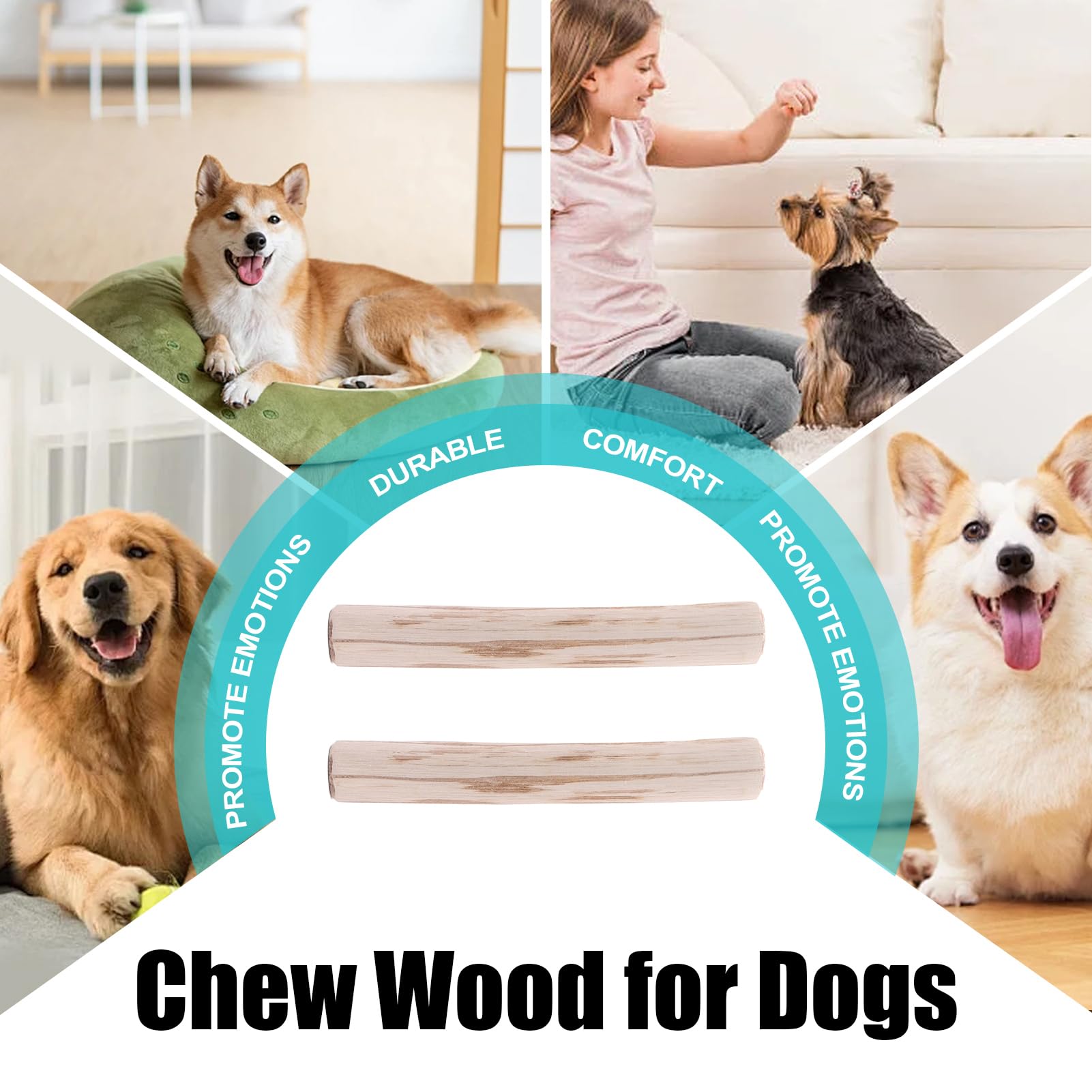 Mordedor De Madera De Café para Perros 2 Unidades Juguetes Mordedores En | Naturales Duraderas Para Masticadores Fuertes Ejercicio Al Aire Libre Y Dentición