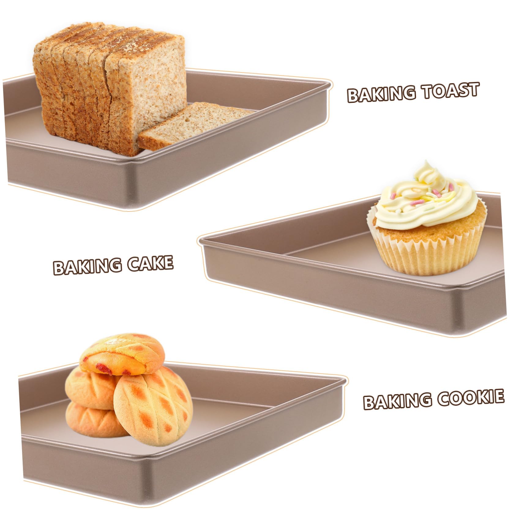 Zerodeko Backblech für Backofen Quadratische Kuchenform Antihaftbeschichtete Backform Kleine Bratform Ofenform aus Kohlenstoffstahl