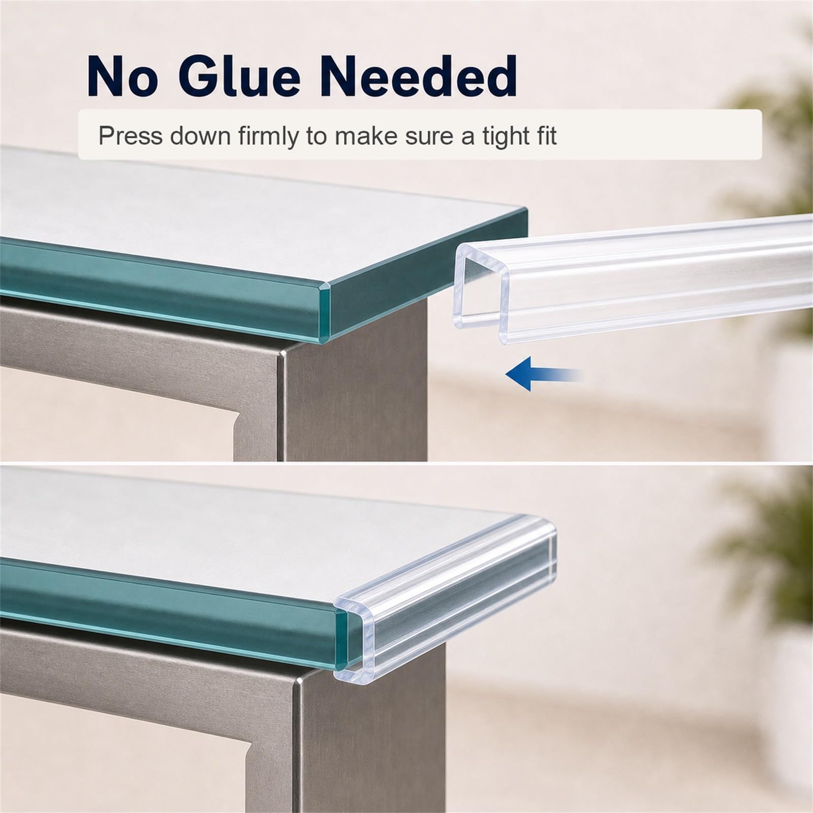 Transparenter U-FöRm Eckenschutz,U-FöRmige Transparente Gummidichtungsleiste,Hochflexibel,Sicherer Halt,Geeignet for MöBel,SchräNke,Tische,Treppen,GeräTe,Aquarien,AutotüRen