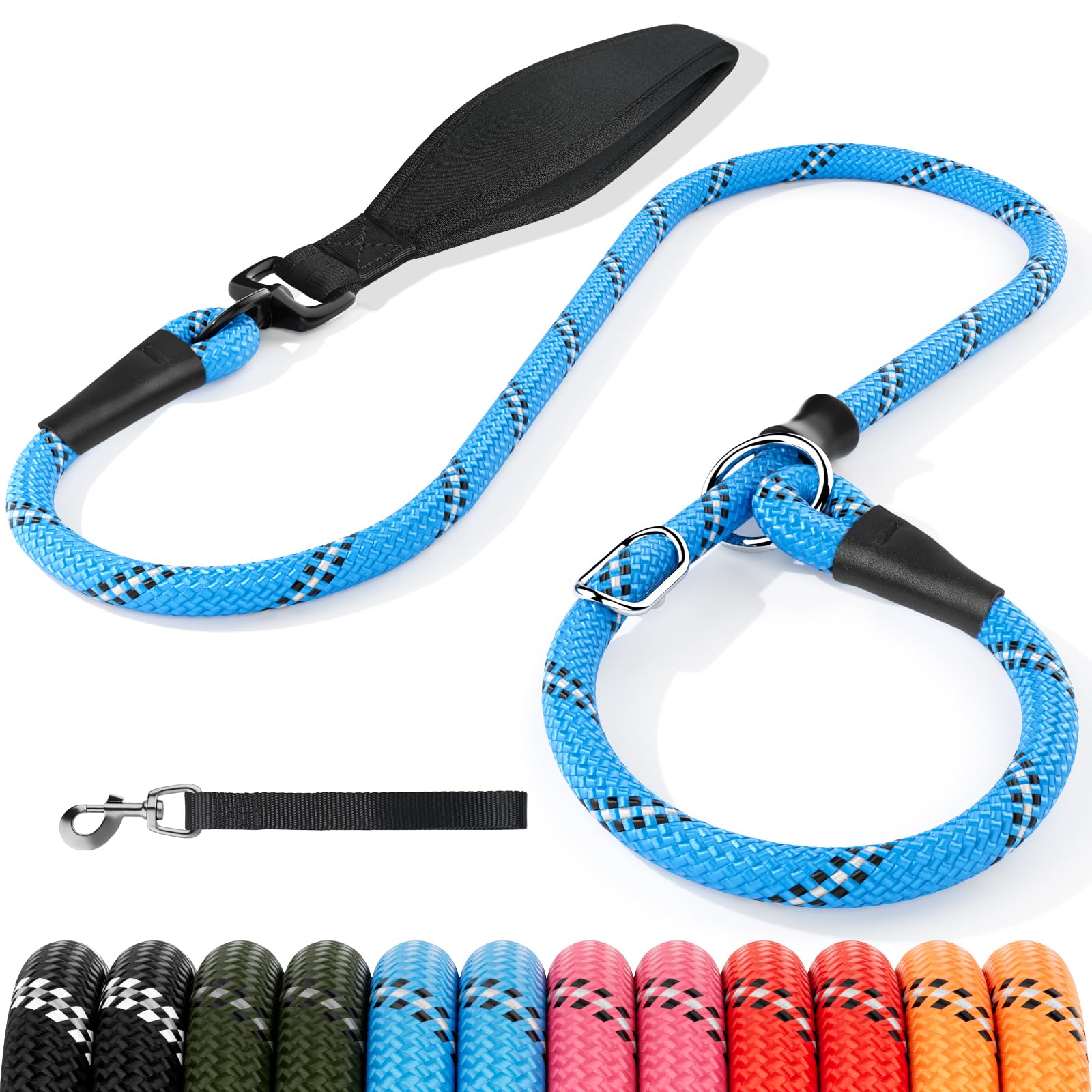 Kdsvakd Slip Lead for Dogs No Pull Training Leash with Comfortable Padded Handle and Collar Attachment
