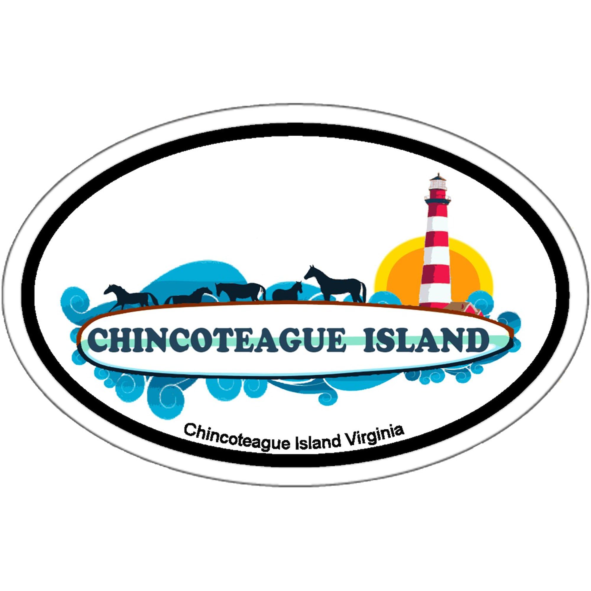CafePress Chincoteague Island VA Oval Car Bumper Sticker