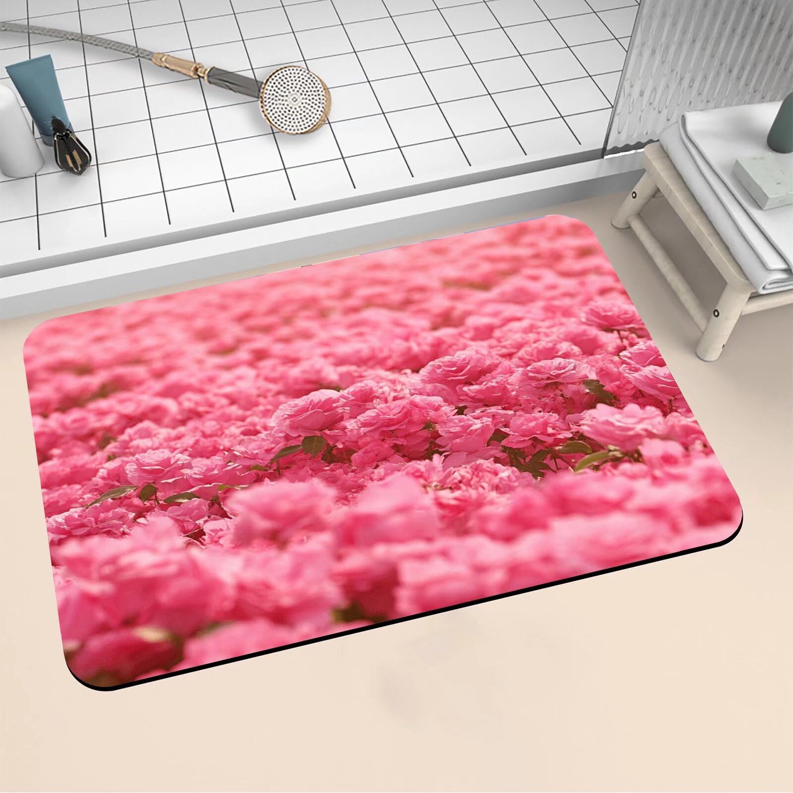 Alfombra de baño de diatomita rose 40x60 cm antideslizante para ducha