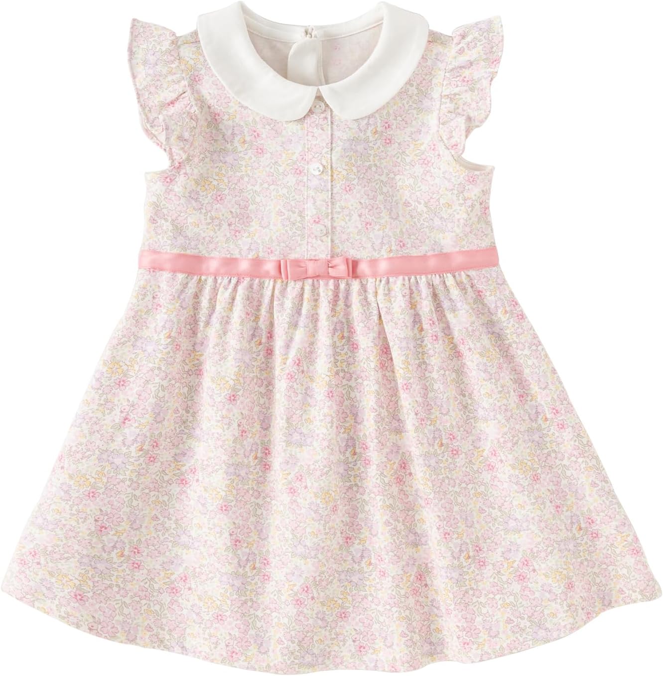 DAVE&BELLA Toddler Girl Boho Dress Sleeveless Floral Princess Dress Baby Kids Beach Holiday Sundress Playwear Summer Outfits