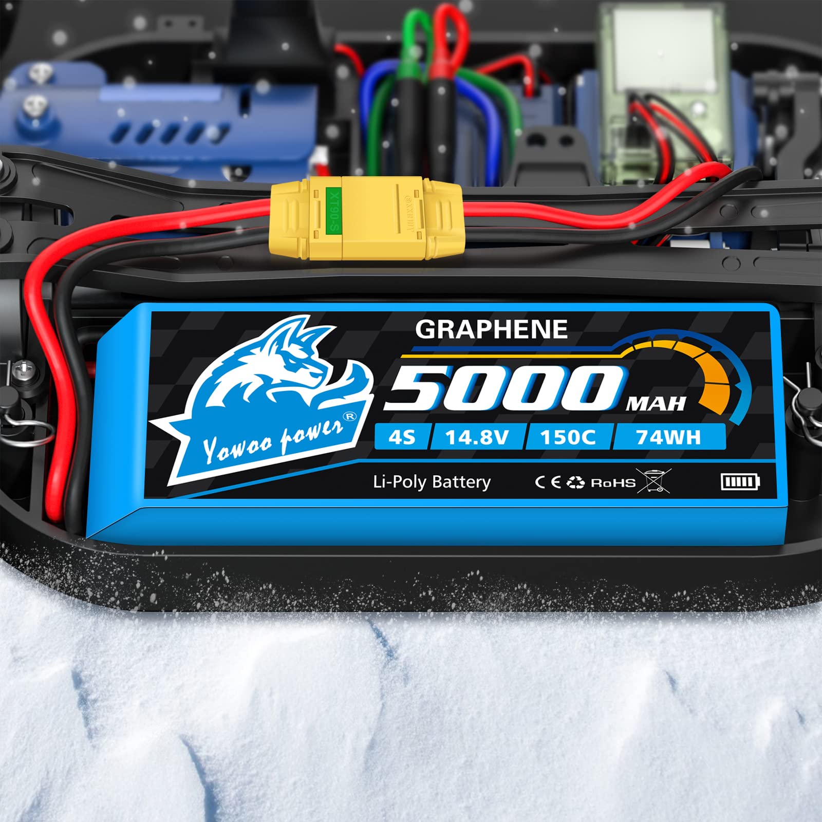 Yowoo 4S 14.8V 5000mAh 150C XT90S Graphène LiPo Lot 2 Batteries RC FPV