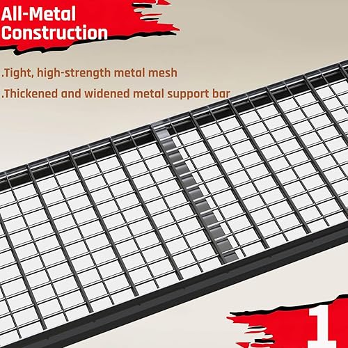 Miniatura 7 de Estantería de garaje resistente de 68 pulgadas de ancho, estantes de almacenamiento profundo de 4 niveles, estantes de garaje de metal negro,